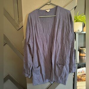 J. Jill Navy Blue Long Sleeve Cardigan with Pockets Size XL